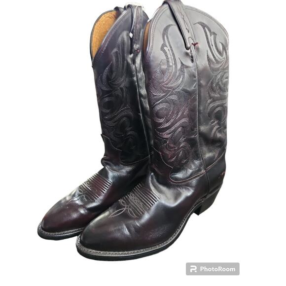 Tony Lama Segar Round Toe Cowboy Mens Black Casual Boots 7900 size 9 1/2 - Picture 1 of 5
